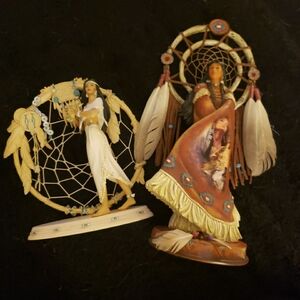 2 Bradford Exchange Native American Statues